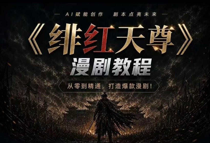绯红天尊AI漫剧系统教程｜从零入门到精通，工具运用+剧本创作+爆款逻辑+提示词素材+镜头剪辑，全套爆款漫剧落地实战课-易创网