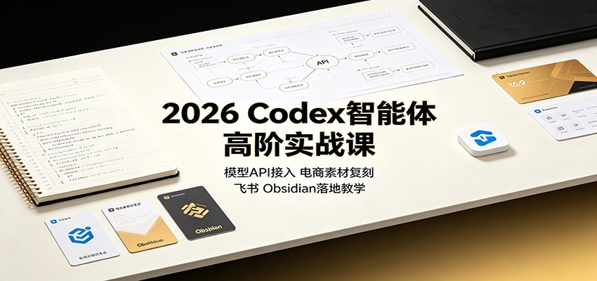 2026 Codex智能体高阶实战课：模型API接入，电商素材复刻，飞书Obsidian落地教学-易创网