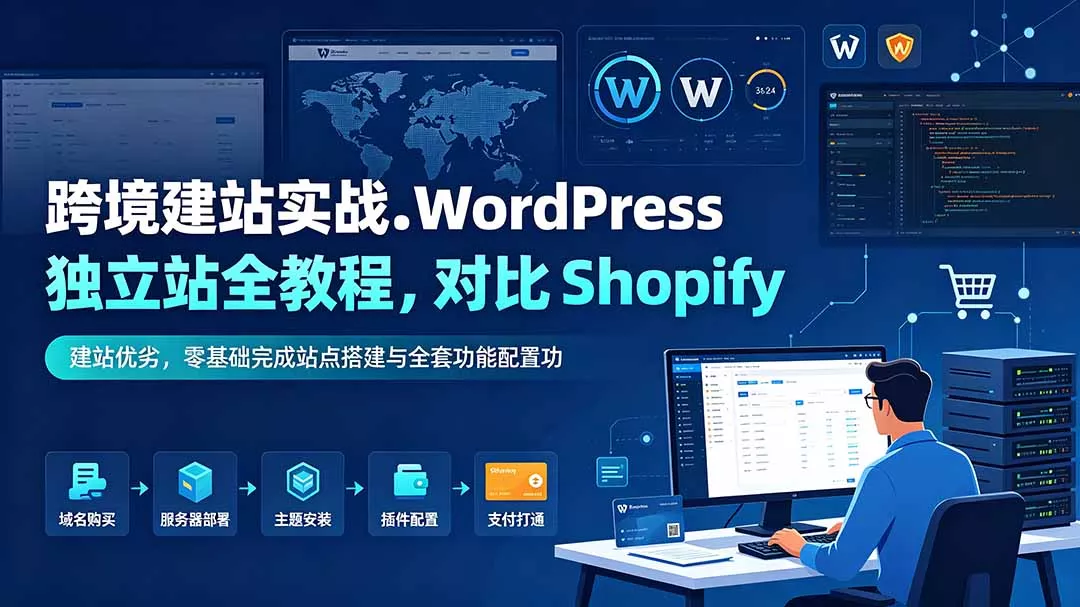 跨境建站实战：WordPress 独立站全教程，对比 Shopify 建站优劣，零基础完成站点搭建与全套功能配置-易创网