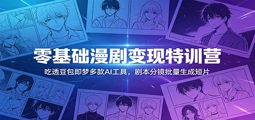零基础漫剧变现特训营：玩转豆包即梦多款AI工具，剧本分镜批量生成短片-易创网