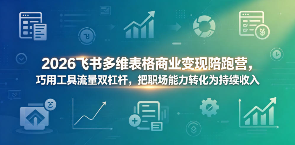 2026飞书多维表格商业变现陪跑营，巧用工具流量双杠杆，把职场能力转化为持续收入-易创网
