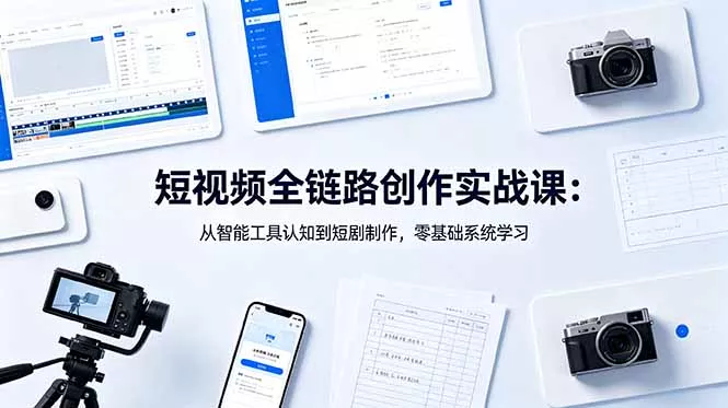 短视频全链路创作实战课：从智能工具认知到短剧制作，零基础系统学习-易创网