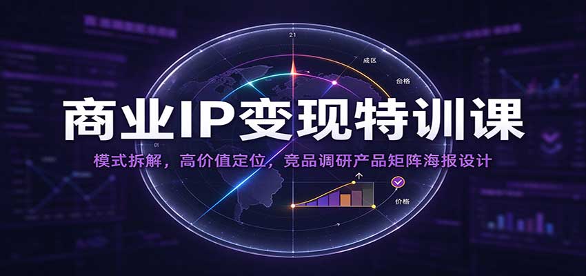 商业IP变现特训课：模式拆解，高价值定位，竞品调研产品矩阵海报设计-易创网