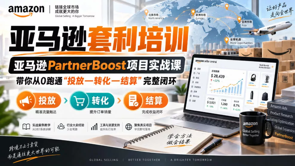 lead菌·亚马逊套利培训，亚马逊partnerboost项目实战课，带你从0跑通”投放—转化—结算”完整闭环-易创网