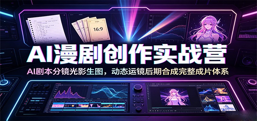 AI漫剧创作实战营：AI剧本分镜光影生图，动态运镜后期合成完整成片体系-易创网