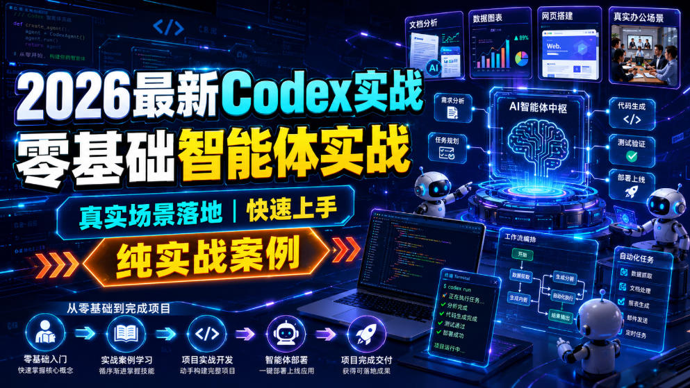 2026最新Codex实战零基础智能体实战，真实场景落地，快速上手，纯实战案例-易创网