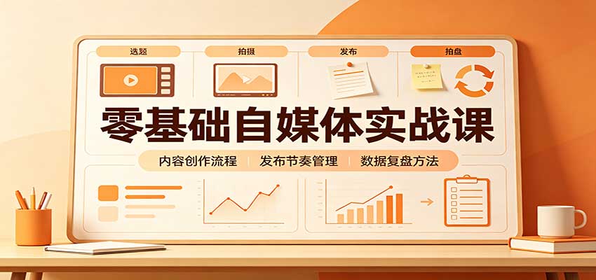 零基础自媒体实战课：赛道人设冷启动，内容创作复盘，公私域商业闭环-易创网