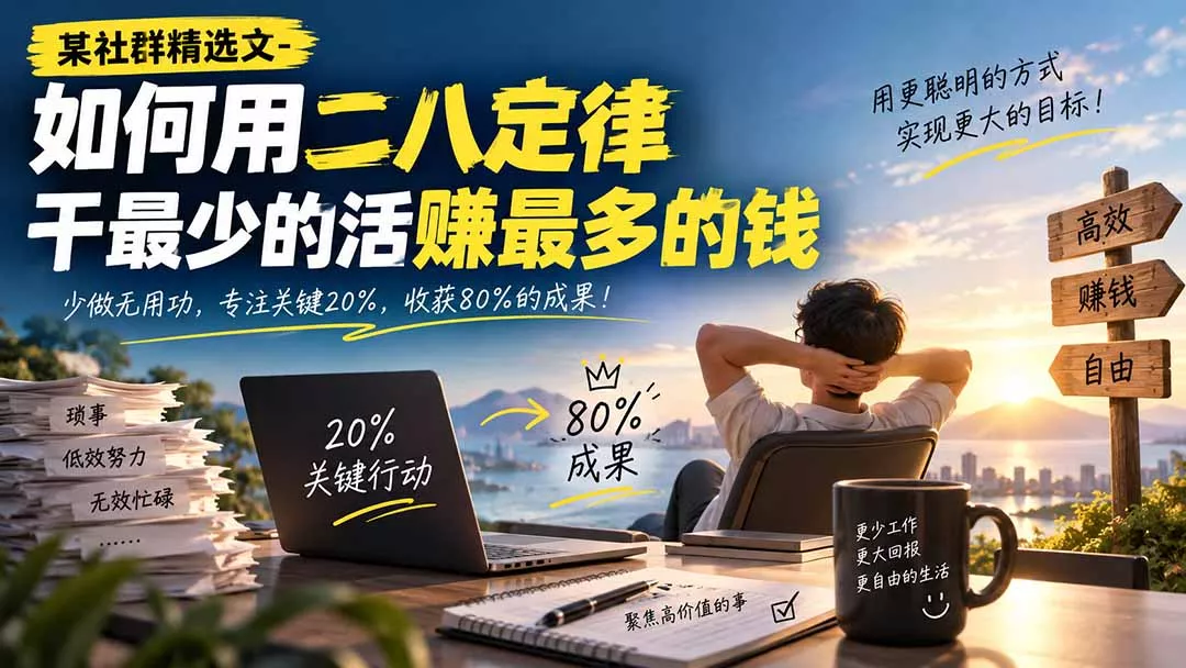 某社群精选文-如何用二八定律干最少的活赚最多的钱-易创网