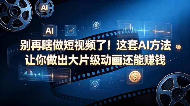 （18549期）别再瞎做短视频了！这套 AI 方法让你做出大片级动画还能赚钱【原创双语字幕】-易创网