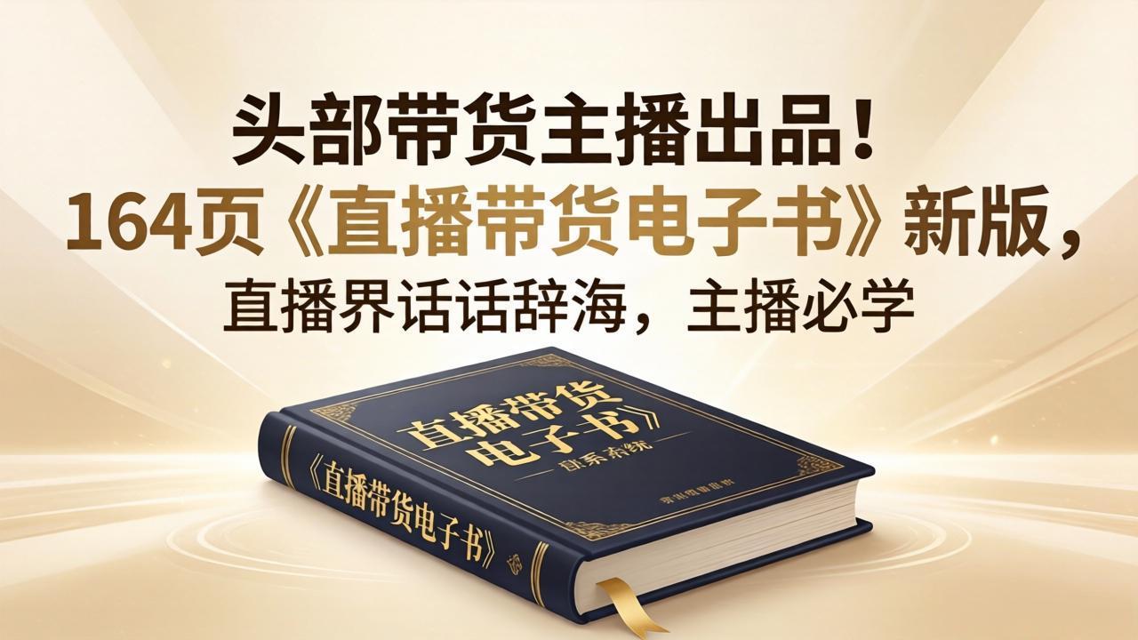 头部带货主播出品！164页《直播带货电子书》新版，直播界话术辞海，主播必学-易创网