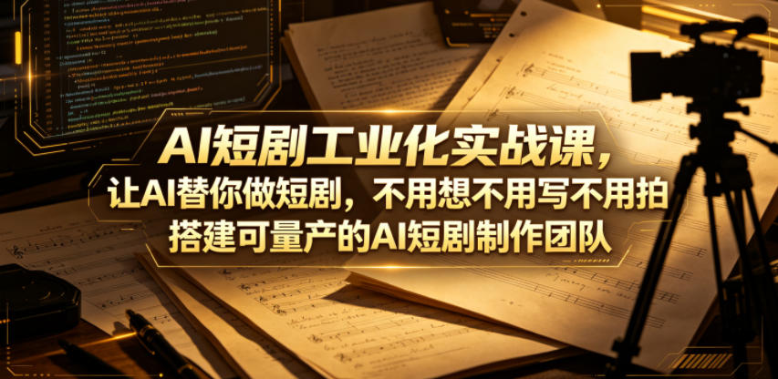 AI短剧工业化实战课，让AI替你做短剧，不用想不用写不用拍，搭建可量产的AI短剧制作团队-易创网