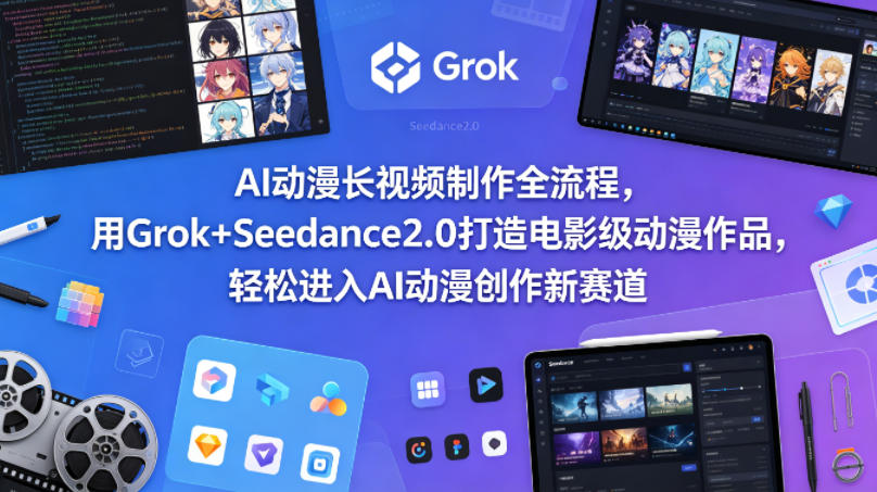 AI动漫长视频制作全流程，用Grok+Seedance2.0打造电影级动漫作品，轻松进入AI动漫创作新赛道-易创网