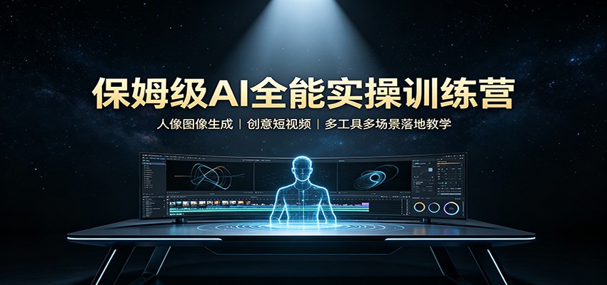 保姆级AI全能实操训练营：人像图像生成，创意短视频，多工具多场景落地教学-易创网