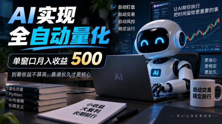 AI实现全自动量化，单窗口月入收益500，别看收益不算高，靠谱长久才是核心【揭秘】-易创网