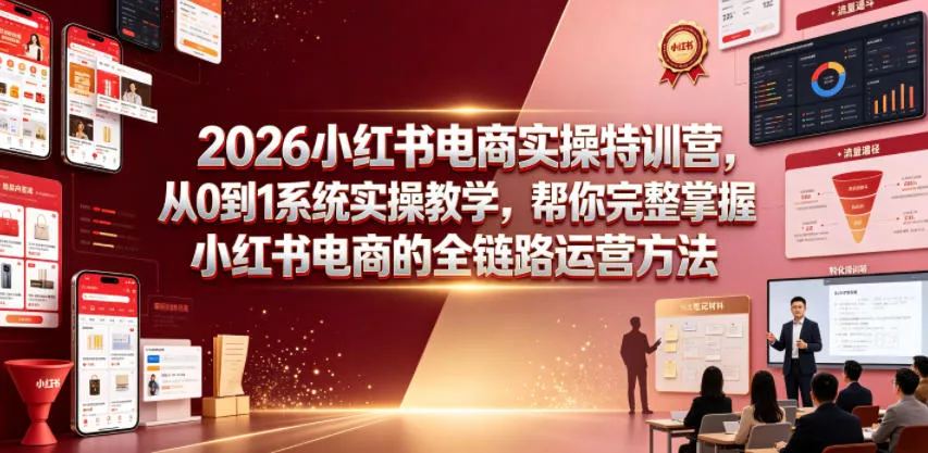 2026小红书电商实操特训营，从0到1系统实操教学，帮你完整掌握小红书电商的全链路运营方法-易创网