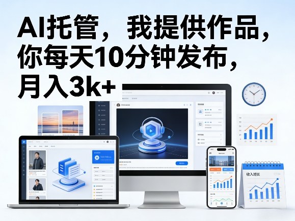 公众号AI托管，我提供作品，你每天10分钟发布，月入3k+【揭秘】-易创网