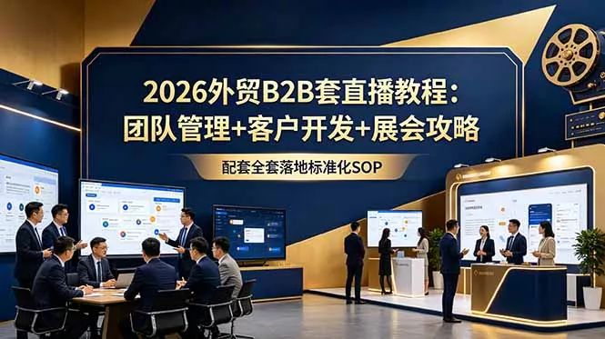 2026外贸B2B套直播教程：团队管理+客户开发+展会攻略，配套全套落地标准化SOP-易创网