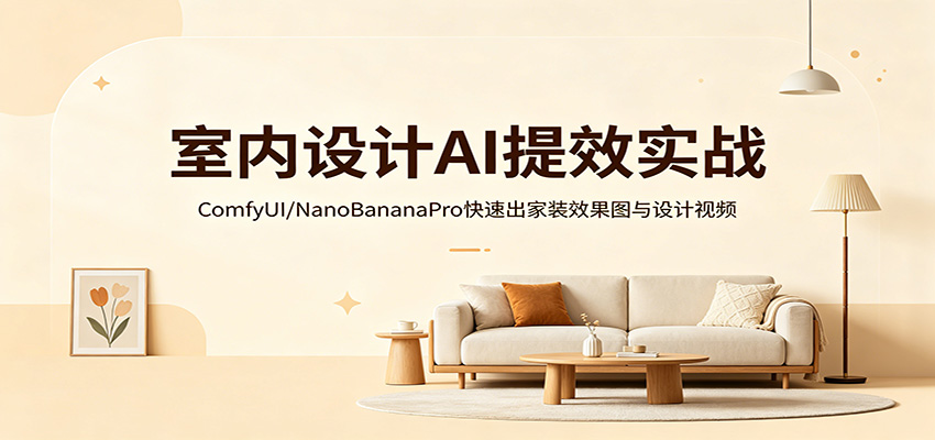 室内设计AI提效实战：ComfyUI/NanoBananaPro快速出家装效果图与设计视频-易创网
