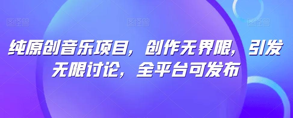 纯原创音乐项目，创作无界限，引发无限讨论，全平台可发布【揭秘】-易创网