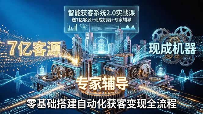 智能获客系统2.0实战课：送7亿客源+现成机器+专家辅导，零基础搭建自动化获客变现全流程-易创网
