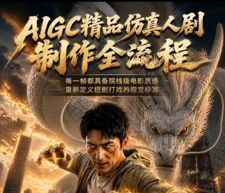 AIGC精品仿真人剧豢龙人全流程制作解析2026，国风仿真人创作+打斗剧情+人设编排，一站式AI短剧入门-易创网