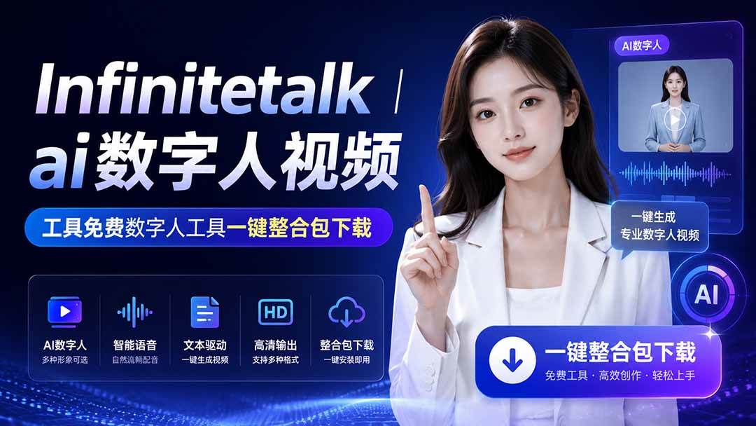 （20008期）Infinitetalk丨ai数字人视频-工具免费数字人工具一键整合包下载-易创网