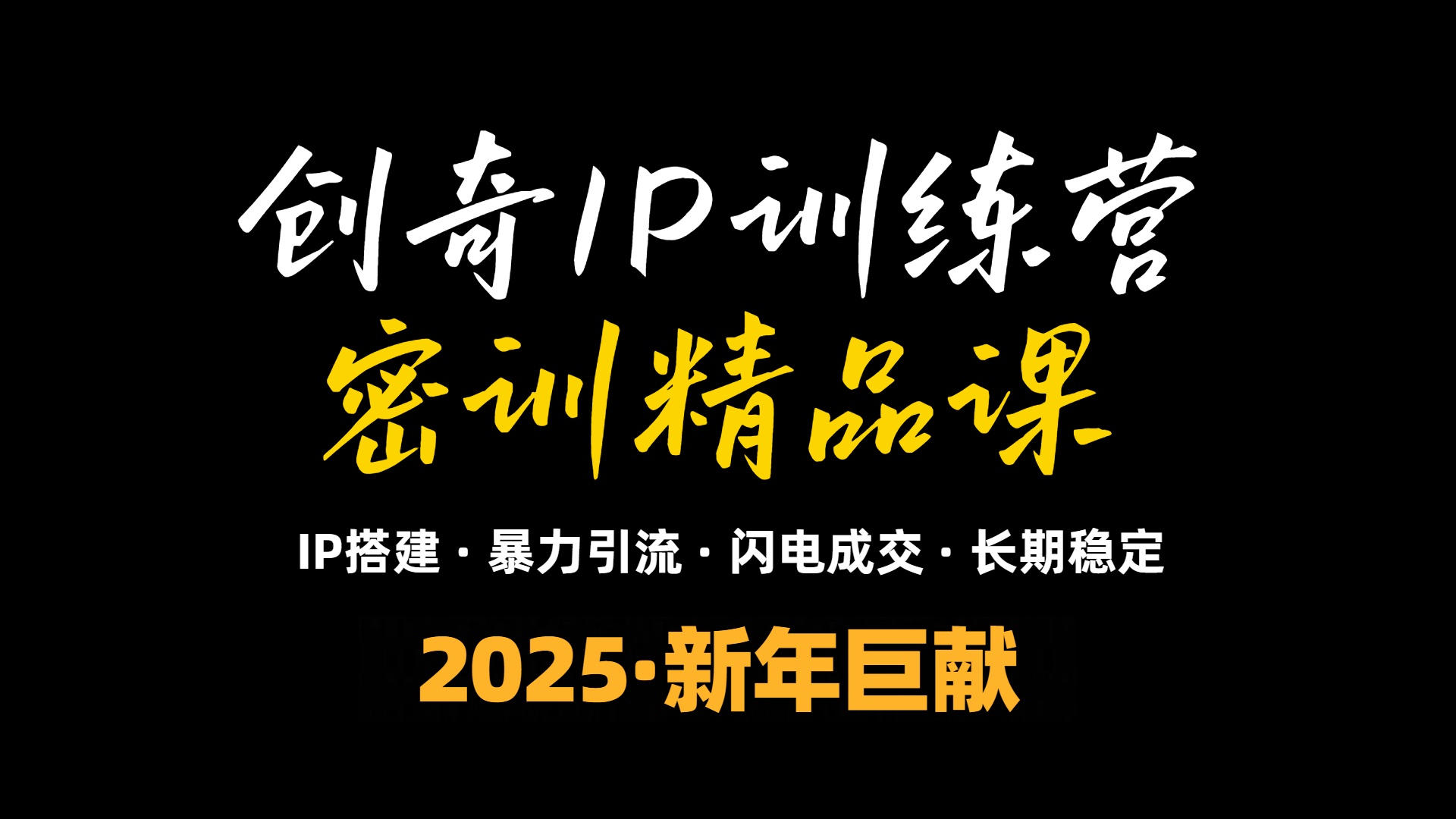 2025年“知识付费IP训练营”小白避坑年赚百万，暴力引流，闪电成交-易创网
