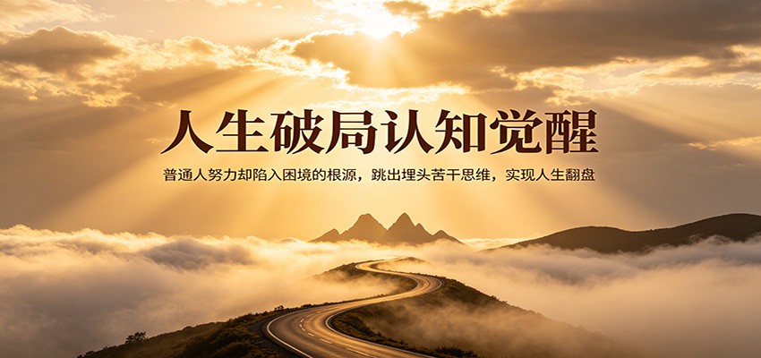 人生破局认知觉醒，普通人努力却陷入困境的根源，跳出埋头苦干思维，实现人生翻盘-易创网