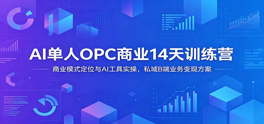 AI单人OPC商业14天训练营：商业模式定位与AI工具实操，私域B端业务变现方案-易创网