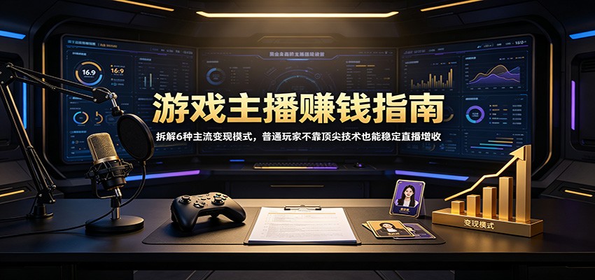 游戏主播赚钱指南：拆解6种主流变现模式，普通玩家不靠顶尖技术也能稳定直播增收-易创网