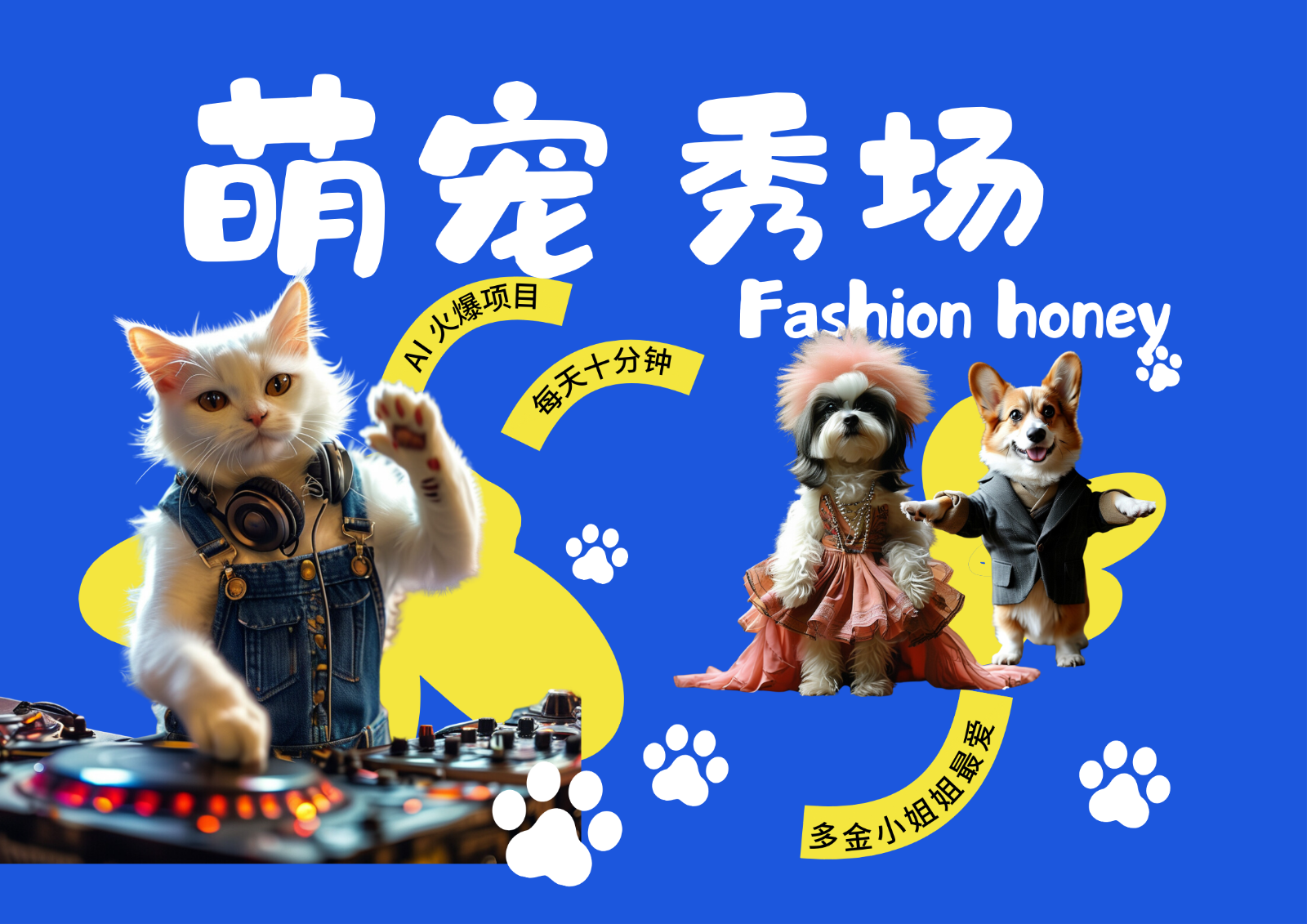 酷飒动物跳舞走秀 时尚喵FASHION汪 多金小姐姐最爱的 轻松月入破W-易创网