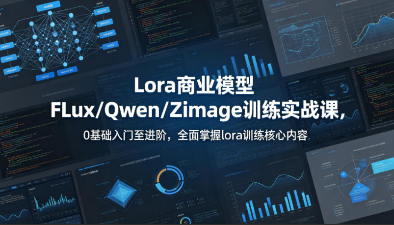 系统性学习Lora商业模型FLux／Qwen／Zimage训练实战课，0基础入门至进阶，全面掌握lora训练核心内容-易创网