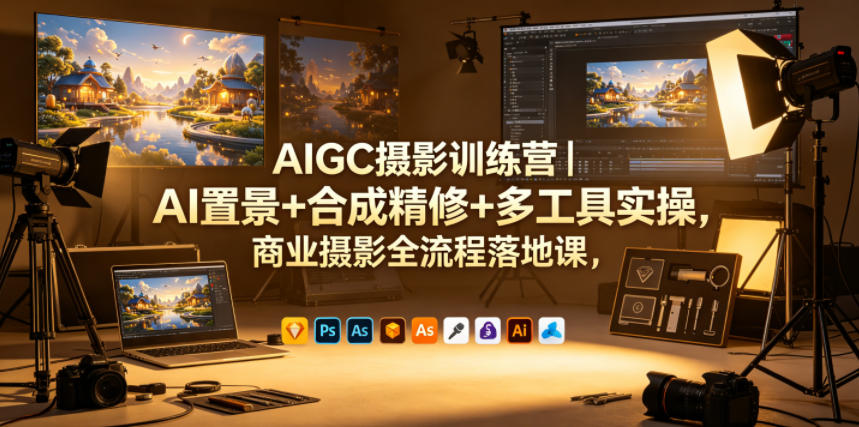 AIGC摄影训练营｜AI置景+合成精修+多工具实操，商业摄影全流程落地课-易创网