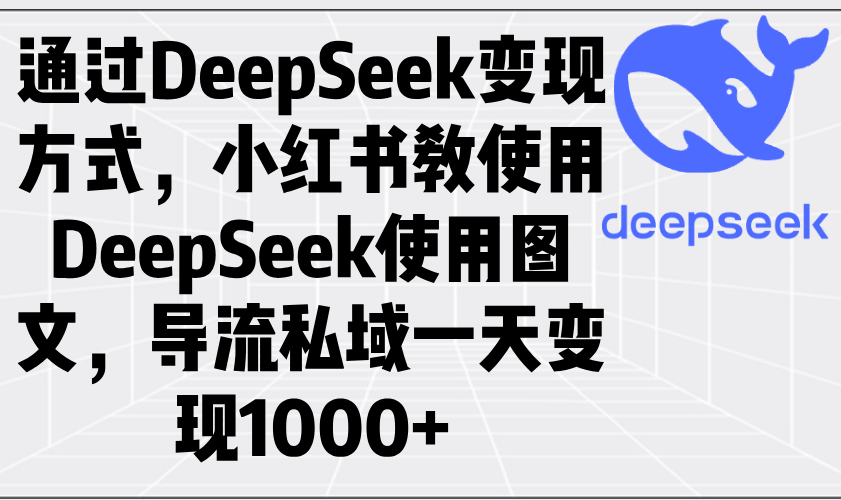 通过DeepSeek变现方式，小红书教使用DeepSeek图文，导流私域一天变现1000+-易创网