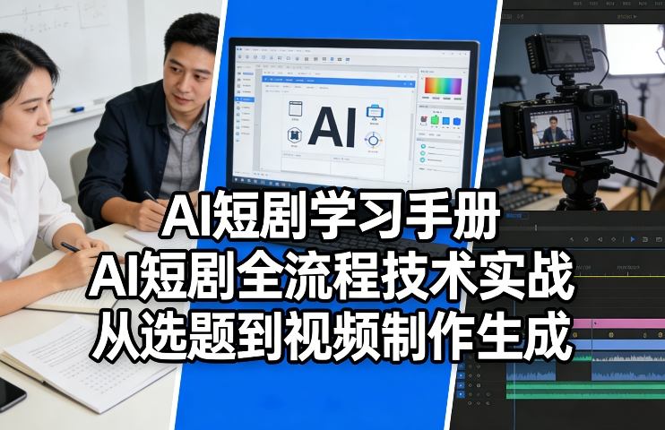AI短剧学习手册，AI短剧全流程技术实战，从选题到视频制作生成-易创网