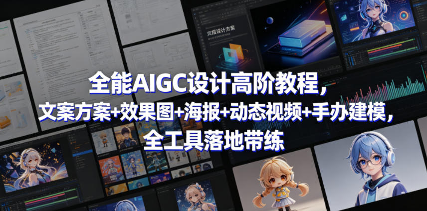 全能AIGC设计高阶教程，文案方案+效果图+海报+动态视频+手办建模，全工具落地带练-易创网