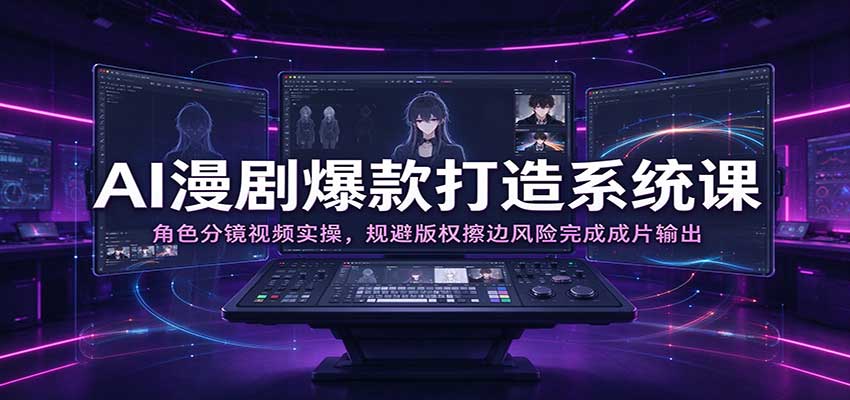 AI漫剧爆款打造系统课：角色分镜视频实操，规避版权擦边风险完成成片输出-易创网