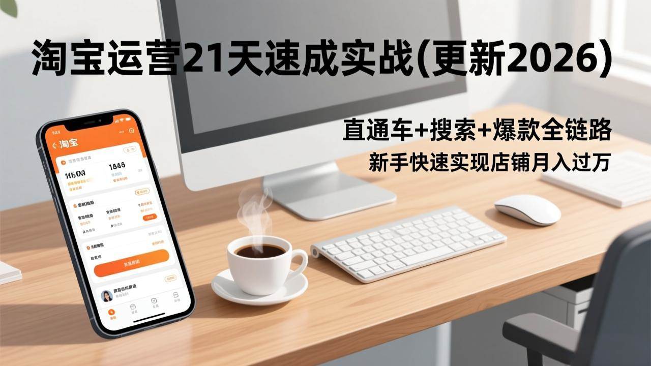 （17806期）淘宝运营21天速成实战(更新3月)，直通车+搜索+爆款全链路，新手快速实现店铺月入过万-易创网