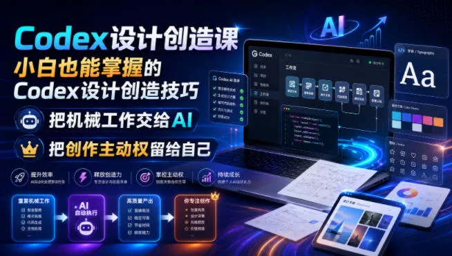 Codex设计创造课，小白也能掌握的Codex设计创造技巧，把机械工作交给AI，把创作主动权留给自己-易创网