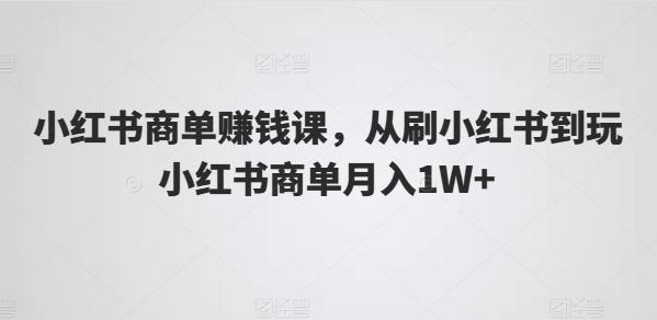 小红书商单赚钱课，从刷小红书到玩小红书商单月入1W+-易创网