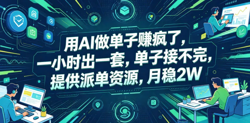 用AI做单子賺疯了，一小时出一套，单子接不完，提供派单资源，月稳2W【揭秘】-易创网