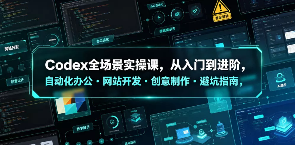 Codex全场景实操课，从入门到进阶，自动化办公・网站开发・创意制作・避坑指南，全流程教学-易创网