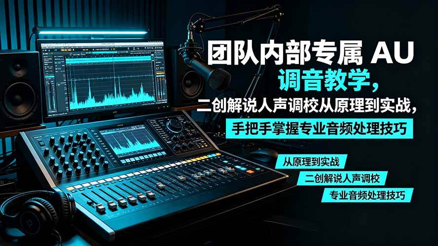 （19517期）某大佬团队内部专属 AU 调音教学，二创解说人声调校从原理到实战，手把手掌握专业音频处理技巧-易创网