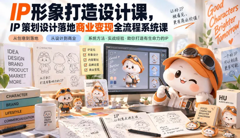 IP形象打造设计课，IP策划设计落地商业变现全流程系统课-易创网