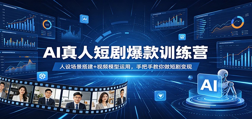 AI真人短剧爆款训练营：人设场景搭建+视频模型运用，手把手教你做短剧变现-易创网