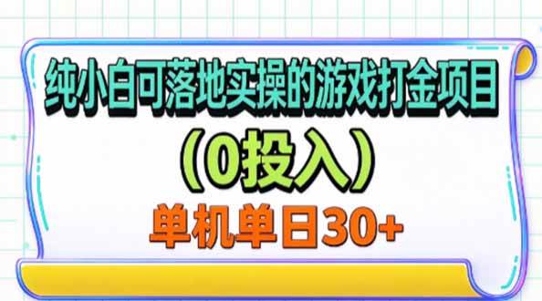 （20993期）纯小白可落地实操的游戏打金项目（0投入）单机单号30+-易创网