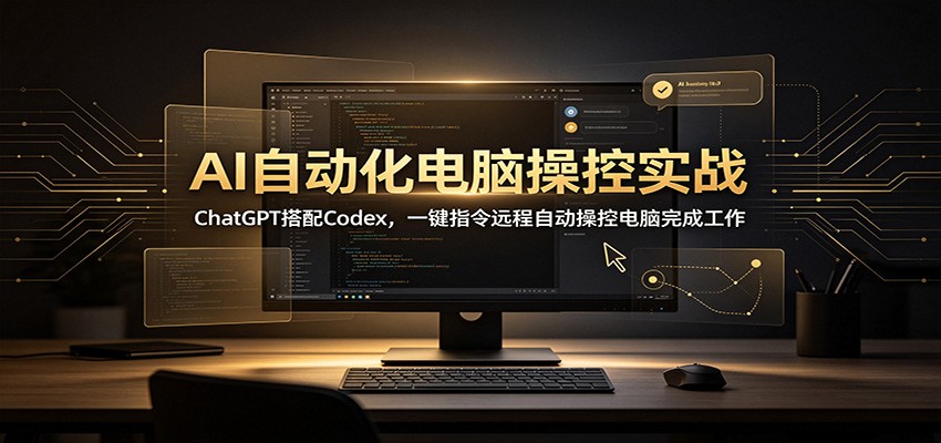 AI自动化电脑操控实战：ChatGPT搭配Codex，一键指令远程自动操控电脑完成工作-易创网