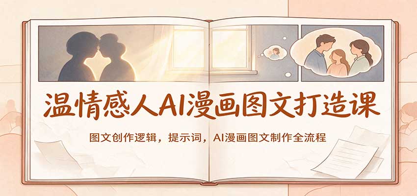 温情感人AI漫画图文打造课：图文创作逻辑，提示词，AI漫画图文制作全流程-易创网