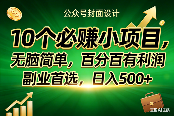 （17694期）10个必赚小项目，无脑简单，百分百有利润，副业首选，日入400+-易创网