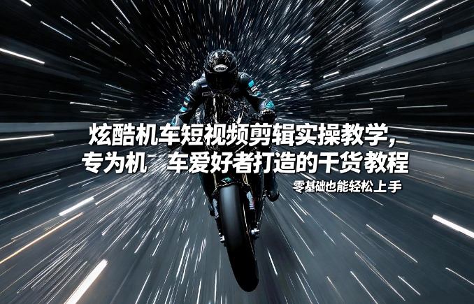 炫酷机车短视频剪辑实操教学，专为机车爱好者打造的干货教程，零基础也能轻松上手网赚项目-副业赚线-互联网创业-资源整合易创网